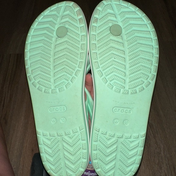CROCS Light Green Comfort Sandals - Picture 2 of 2
